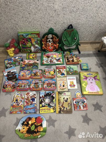 Детские книжки для малышей, развивашки и пазлы