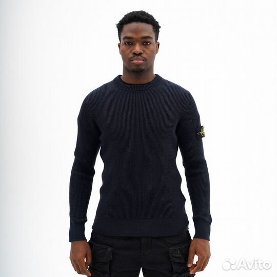 Свитер Stone Island ribbed knitted 553С2 синий