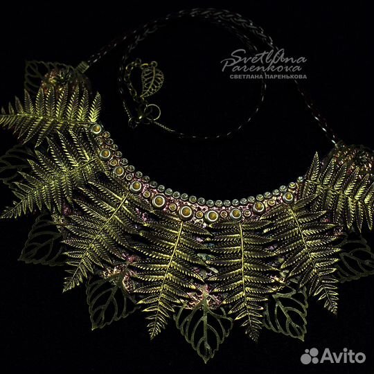 Колье загадка папоротника дизайнерские украшения