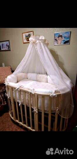 Бортики и балдахин с держателем в кроватку