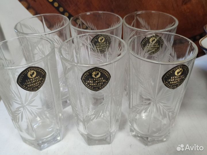 Набор стаканов Гусь хрустальный