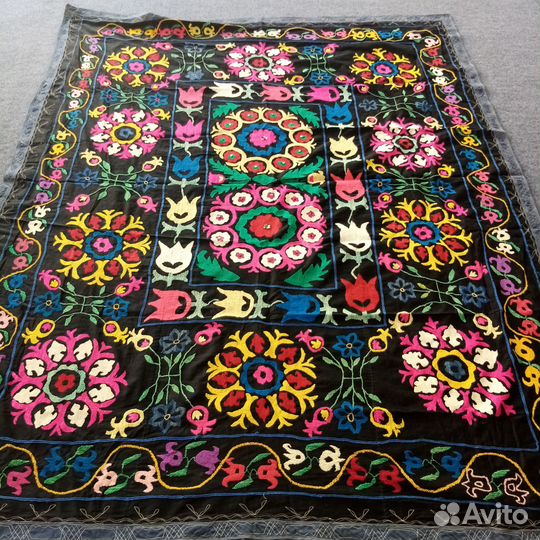 Узбекское винтажное сюзане. Панно, покрывало. 009