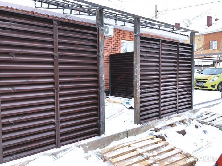 Забор жалюзи горизонтальный