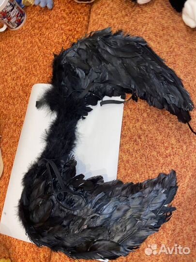Черные крылья демона и ободок для фотосессии