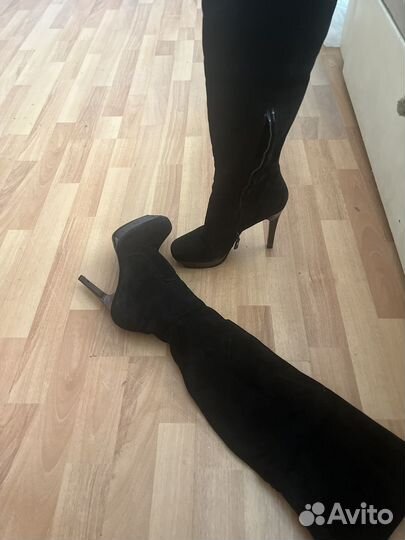 Сапоги ботфорты натуральная замша (зима)