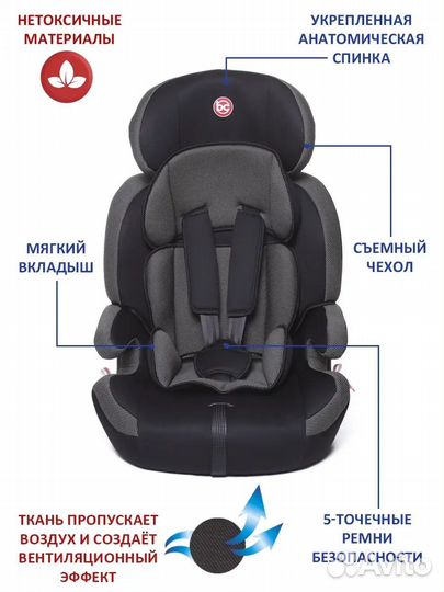 Автокресло бустер Legion группа I/II/III, 9-36 кг