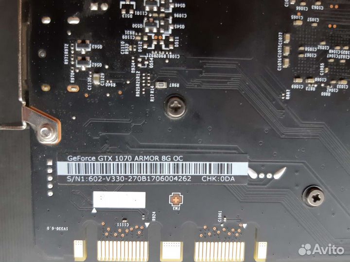 Видеокарта MSI GeForce GTX1070 armor OC 8GB 256bit