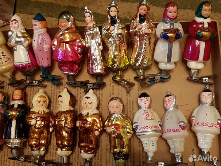 Елочные игрушки СССР прищепка люди
