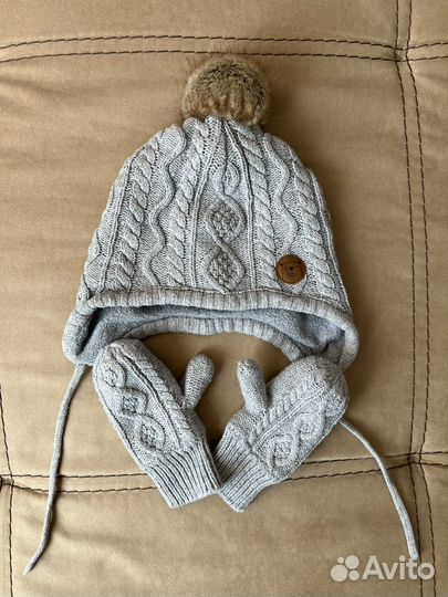 Шапка, варежки hm