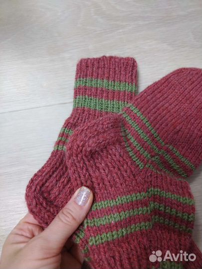 Носки ручной вязки шерстяные