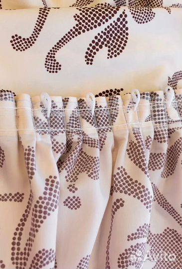 Штора 280х250см, Белый с коричневым вензелем