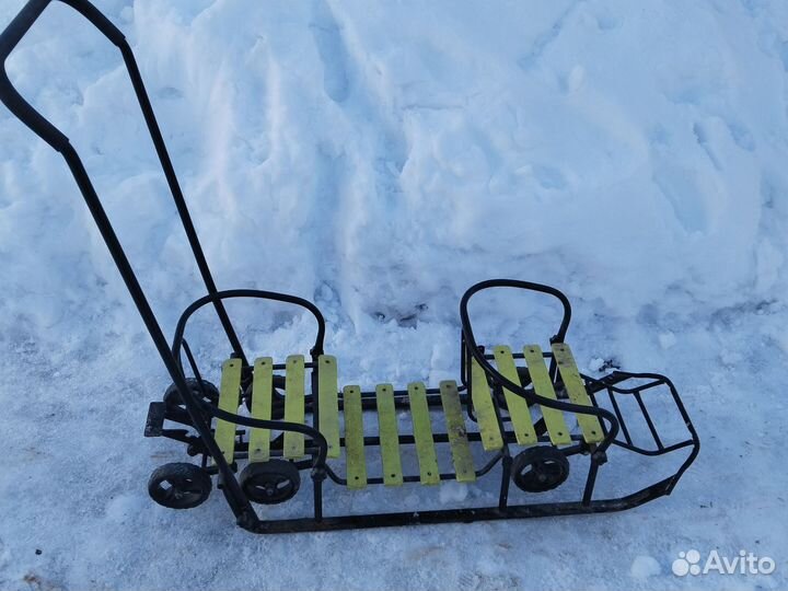 Санки для двойни с колесами