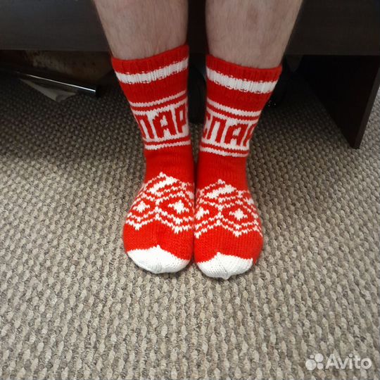 Носки вязаные для болельщиков Спартака