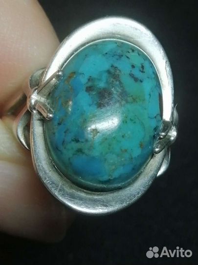 Кольцо с природной бирюзой