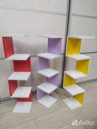 Полка угловая200 на 200 мм высота880 мм. 20 цветов