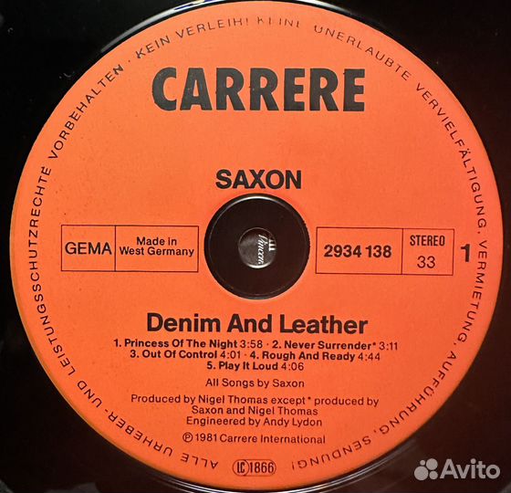 Saxon – Denim And Leather (Германия 1981г.)