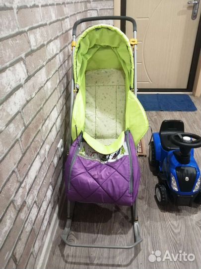 Коляска санки Тимка-люкс с перекидной ручкой