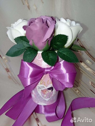 Букет из мыльных роз