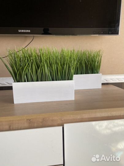 Искусственная трава осока в ящике, блок