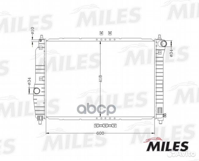 Радиатор (паяный) chevrolet aveo 1.2/1.4 M/T 06