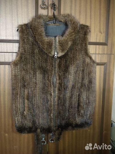 Норка вязаная жилет