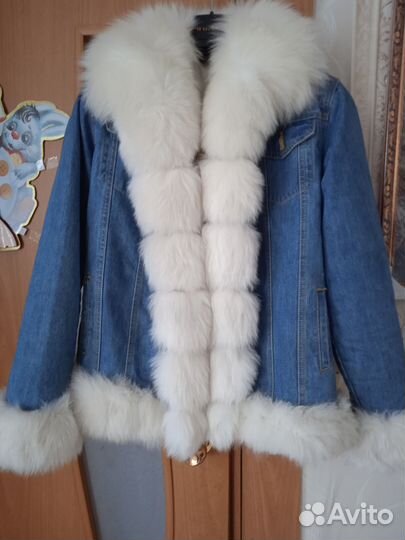 Парка с натуральным мехом песца 46