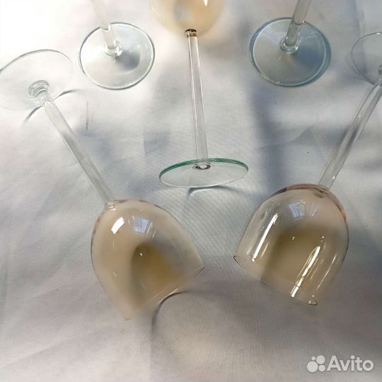 Калининское стекло, фужеры, винтаж, СССР набор 5шт