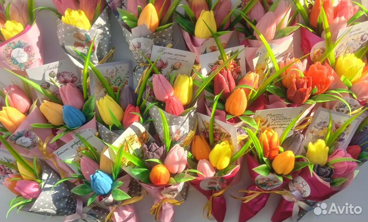 Букет из мыла тюльпаны