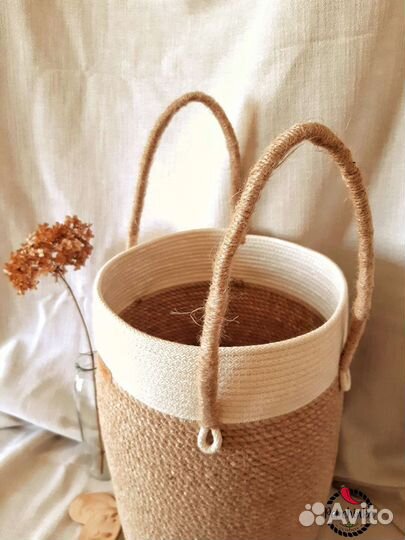 Кашпо из джута