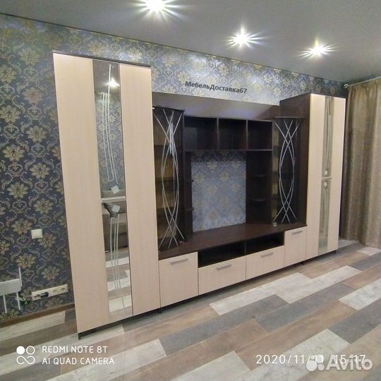 Гостиная 3,4м Венеция венге+дуб молочный, наличие