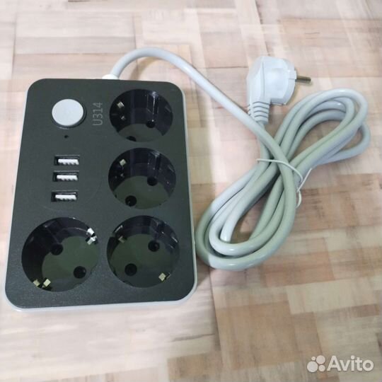 Сетевой фильтр 3 usb, 4 розетки