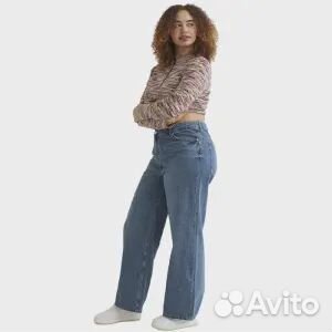 Джинсы H&M Wide High +, синий