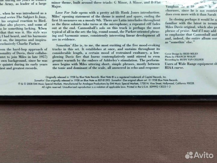 Cannonball Adderley – Somethin' Else US 45 RPM #2