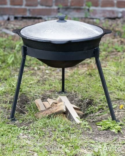 Комплект чугунный казан с треногой