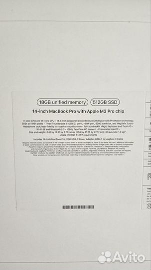 MacBook Pro 14 / M3 PRO / 18 / 512