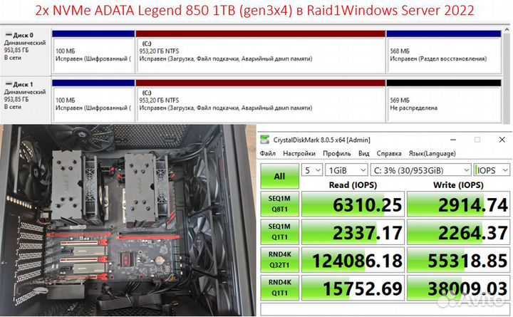 Пк 2хXeon2699v3(36/72),128гб(аналог супер сервера)