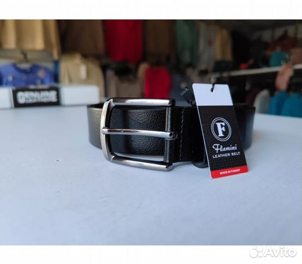 Мужской кожаный ремень новый