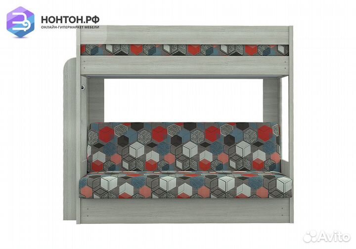 Двухъярусная кровать с диван-кроватью ясень шимо с