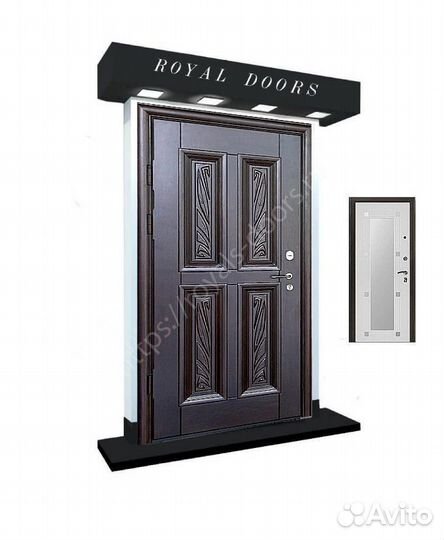 Металлическая дверь с зеркалом