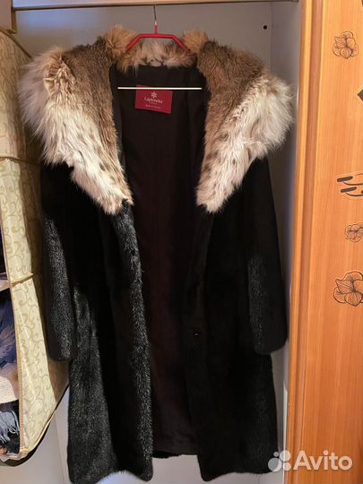 Шуба норковая с капюшоном