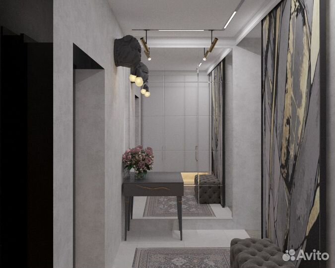 Дизайнер интерьера со строительной бригадой