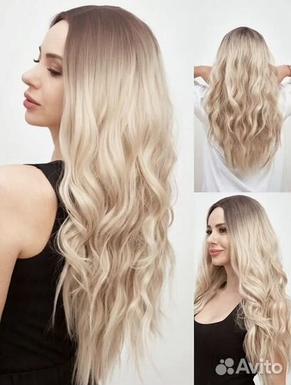 Парик бежевый меланж