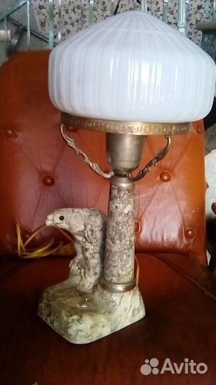 Лампа настольная СССР. мраморная -орел