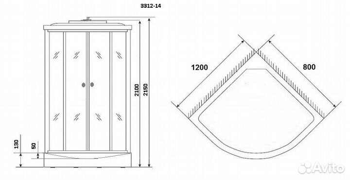 Душевая кабина Niagara Classic 120x80 (матовое сте