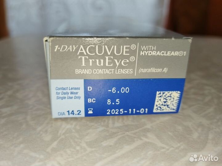 Линзы контактные однодневные Acuvue Tru Eye -6.00