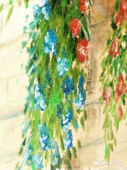 Картина маслом Цветочный балкон