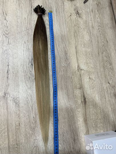 Волосы для наращивания 57-60 см блонд омбре