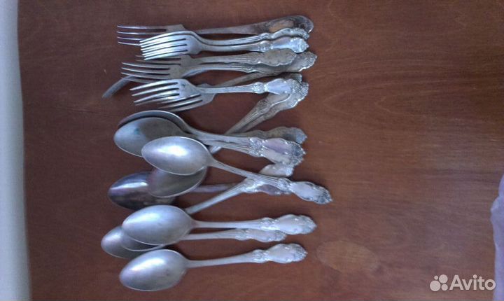 Ложки вилки мельхиор, нерж ножи вилки