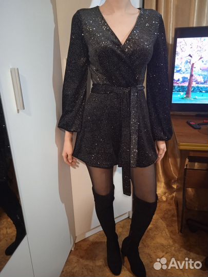 Комбинезон женский велюровый вечерний