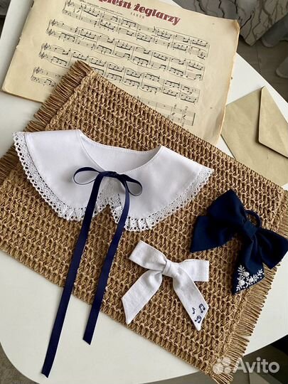 Съемный воротничок белый школьный